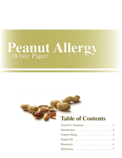 Peanut Allergy White Paper Table of Contents