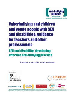 Cyberbullying and children and young people with SEN and disabilities: guidance