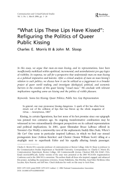 ‘‘What Lips These Lips Have Kissed’’: Refiguring the Politics of Queer