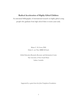 Radical Acceleration of Highly Gifted Children