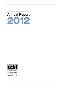 2012 Annual Report NSW Child Death Review Team October 2013