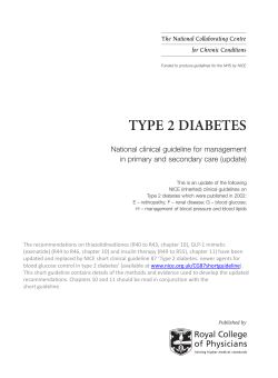 TYPE 2 DIABETES National clinical guideline for management The National Collaborating Centre