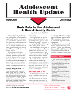 Back Pain in the Adolescent A User-Friendly Guide