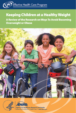 Keeping Children at a Healthy Weight Overweight or Obese