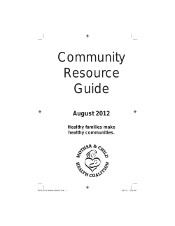 Community Resource Guide August 2012