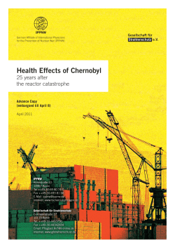 Health Effects of Chernobyl 25 years after the reactor catastrophe Gesellschaft für