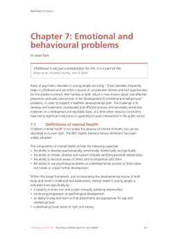 Chapter 7: Emotional and behavioural problems