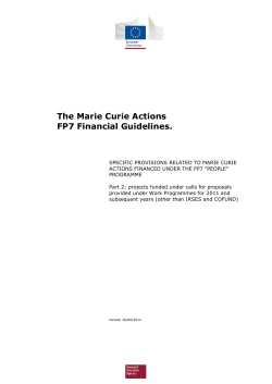 The Marie Curie Actions FP7 Financial Guidelines.