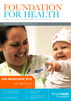 FOUNDATION FOR HEALTH RUN MELBOURNE 2014
