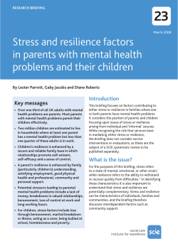 23 Stress and resilience factors in parents with mental health
