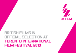 BRITISH FILMS IN OFFICIAL SELECTION AT TORONTO INTERNATIONAL FILM FESTIVAL 2013