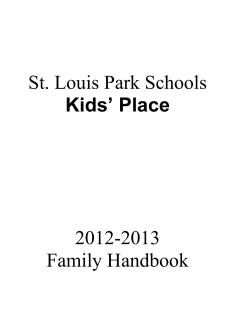 St. Louis Park Schools  2012-2013 Family Handbook