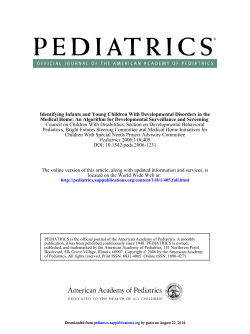 Identifying Infants and Young Children With Developmental Disorders in the