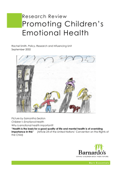 Promoting Children’s Emotional Health Research Review