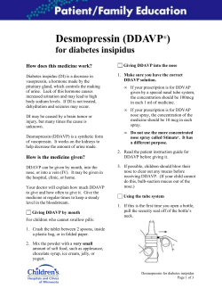 Desmopressin (DDAVP ) for diabetes insipidus