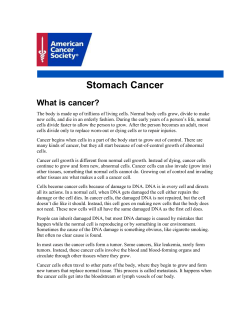 Stomach Cancer What is cancer?