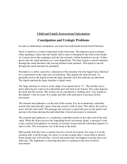 Constipation and Urologic Problems Child and Family Instructional Information
