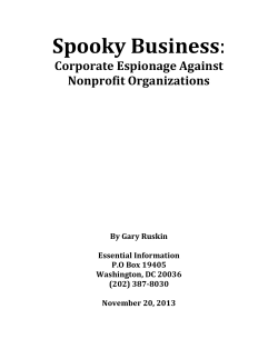 Spooky Business Corporate Espionage Against Nonprofit Organizations