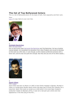 The list of Top Bollywood Actors