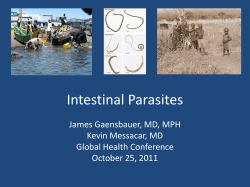 Intestinal Parasites James Gaensbauer, MD, MPH Kevin Messacar, MD Global Health Conference