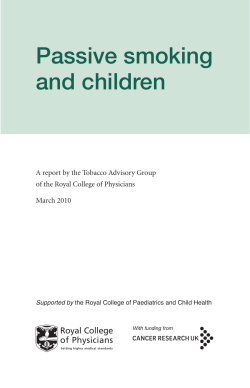 Passive smoking and children A report by the Tobacco Advisory Group