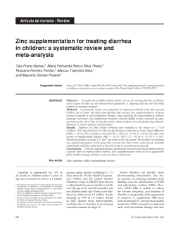 Zinc supplementation for treating diarrhea in children: a systematic review and meta-analysis