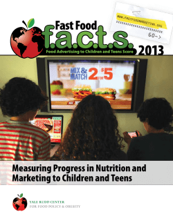 Measuring Progress in Nutrition and Marketing to Children and Teens