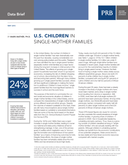 U.S. CHILDREN IN SINGLE-MOTHER FAMILIES Data Brief