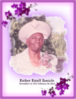 Esther Estell Zonicle November 14, 1921-February 20, 2014