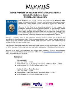 WORLD PREMIERE OF “MUMMIES OF THE WORLD” EXHIBITION