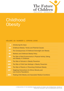 Childhood Obesity The Future of Children
