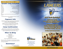 Sample Camp Schedule LANCER BASKETBALL CAMPS