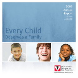 Every Child Deserves a Family 2009 Annual