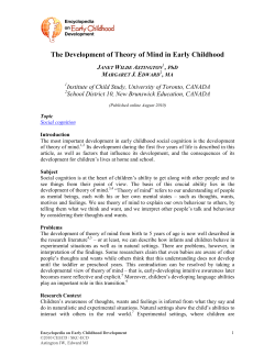 The Development of Theory of Mind in Early Childhood