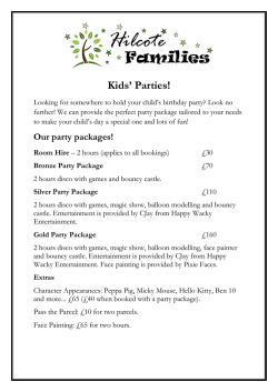 Kids&rsquo; Parties!