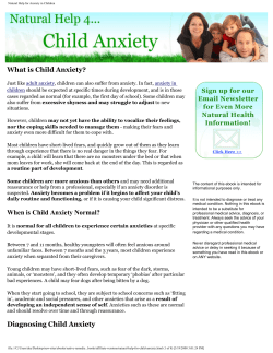 What is Child Anxiety?