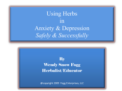 Using Herbs in Anxiety &amp; Depression Safely &amp; Successfully