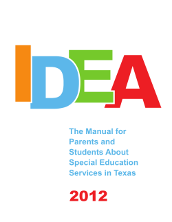 2012 The Manual for Parents and Students About