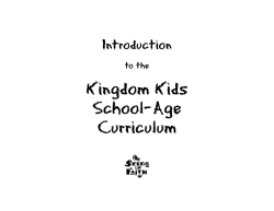 Kingdom Kids School-Age Curriculum Introduction