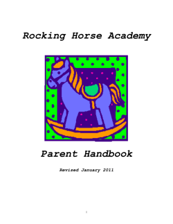 Rocking Horse Academy Parent Handbook  Revised January 2011