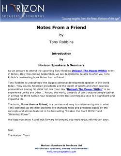 Notes From a Friend by Tony Robbins Introduction