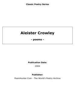 Aleister Crowley - poems - Classic Poetry Series Publication Date: