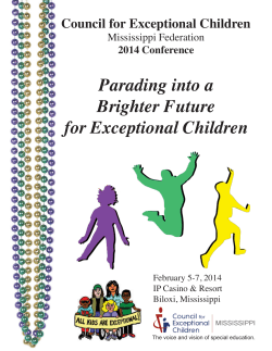 Parading into a Brighter Future for Exceptional Children Council for Exceptional Children