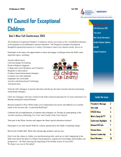 KY Council for Exceptional Children Don’t Miss Fall Conference 2013