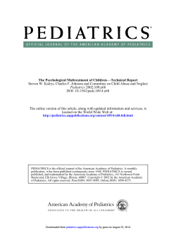 Steven W. Kairys, Charles F. Johnson and Committee on Child... 2002;109;e68 DOI: 10.1542/peds.109.4.e68 Pediatrics
