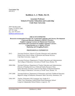 Kathleen A. J. Mohr, Ed. D.  Associate Professor