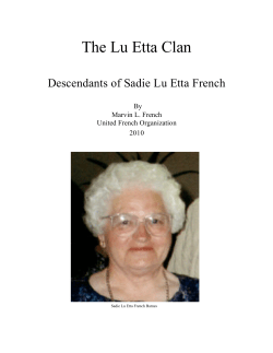 The Lu Etta Clan Descendants of Sadie Lu Etta French  By