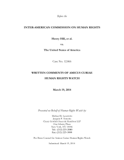Before the  INTER-AMERICAN COMMISSION ON HUMAN RIGHTS Henry Hill, et al.