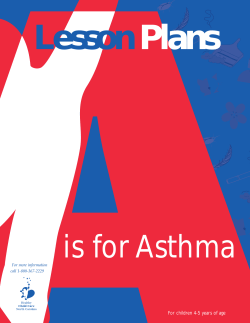 Lesson Plans is for Asthma For children 4-5 years of age