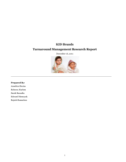 KID Brands Turnaround Management Research Report